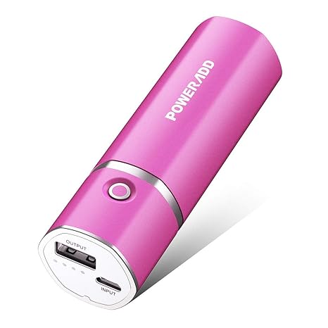 Poweradd Slim 2 Externer Akku 5000mAh Power Pack für Smartphones, Digital Kameras und Mp3 (rosa)