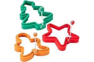 Christmas Pancake Mold - Christmas Theme Omelette Maker - Reusable Kitchen Pancake Mold, Reusable Cooking Tool for Eggs, Panc