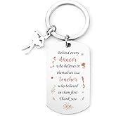 Dance Teacher Gifts for Women Ballet Teacher Gifts Appreciation Thank You Keychain Key Chain Ring Keyring Christmas Gift Graduation End of Year Back to School Birthday Valentines Day Teachers Gift