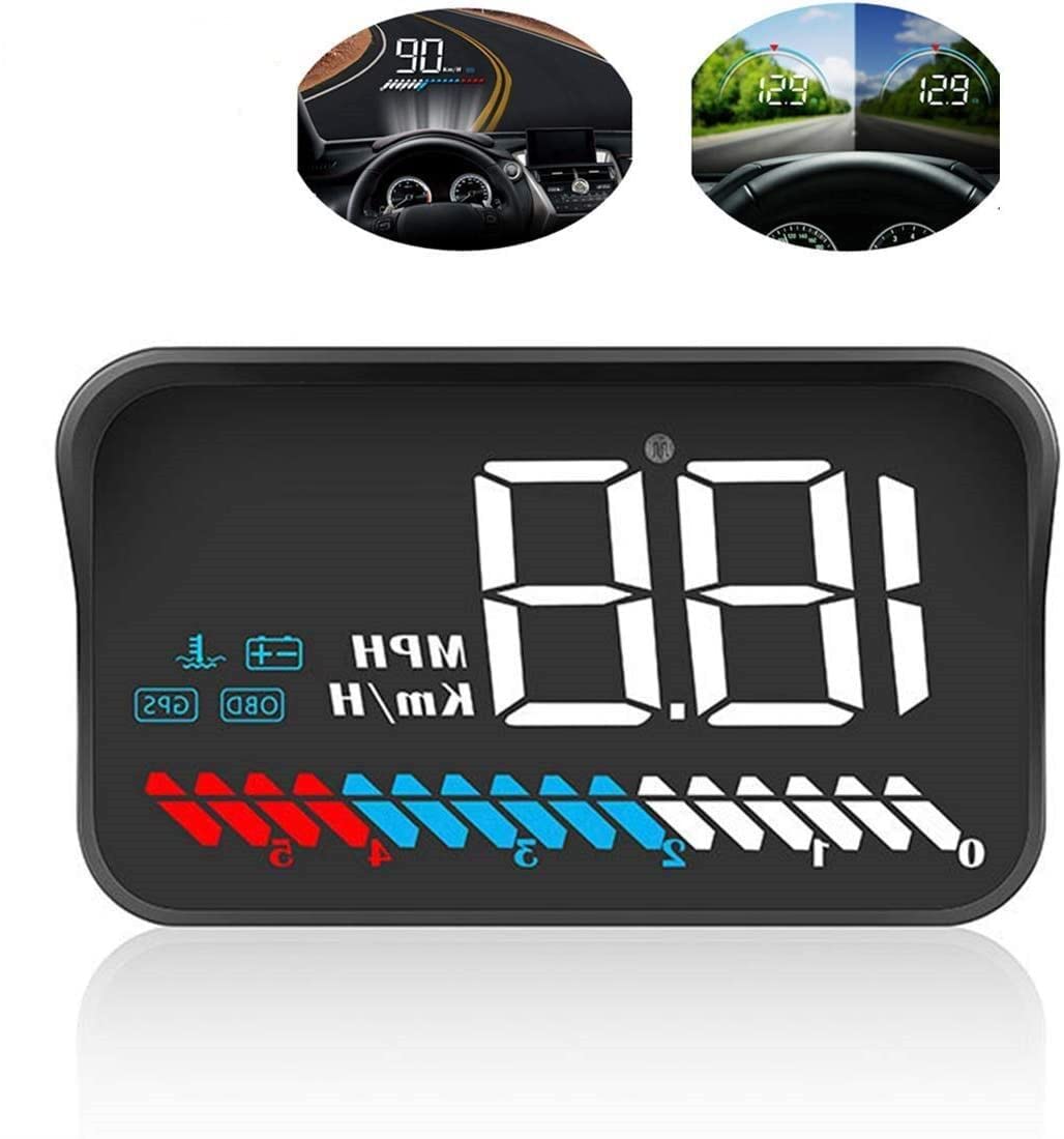 M7 Car Universal HUD Head Up Display OBD II/GPS Interface,Vehicle Speed MPH KM/h,Engine RPM,OverSpeed Warning,Mileage Measurement,Water Temperature,Voltage