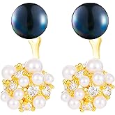 14k Gold Plated Pearl Drop Earrings for Women Jewelry