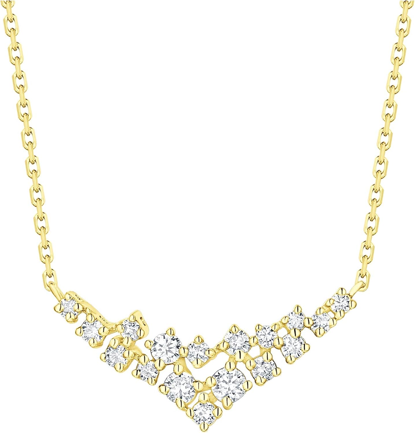 Lab Grown Diamond Wedding Necklace, 1/4 Ctw 14K Yellow Gold