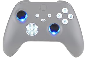 eXtremeRate Multi-Colors Luminated D-pad Thumbsticks Start Back Sync ABXY Buttons for Xbox Series X/S Controller, White Classical Symbols Buttons DTF V2 LED Kit for Xbox Core Controller Model 1914