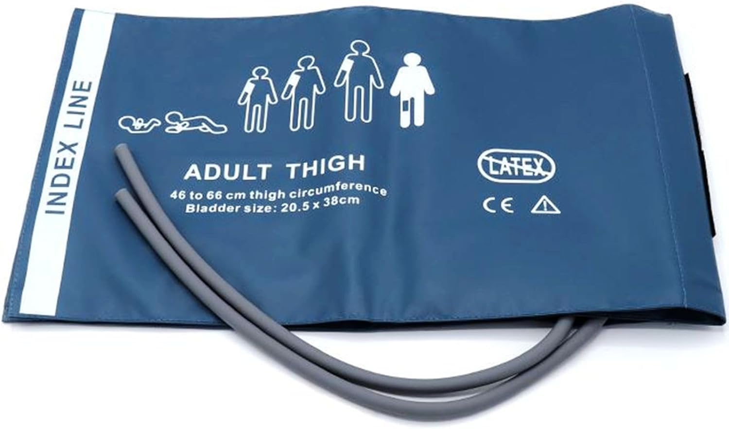 Universal NIBP Cuff for Thigh, 46-66 cm Double Tube Reusable PU Replacement Blood Pressure Cuff, No Connector