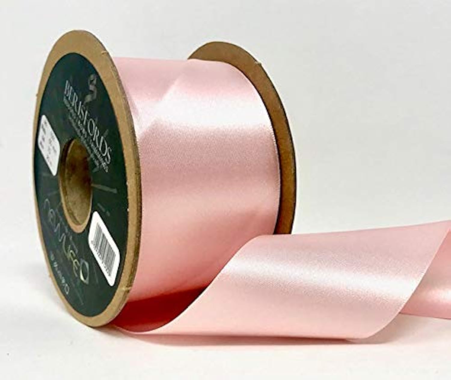 Berisfords 50mm 70 Pale Pink Newlife Satin Ribbon 100% Recycled 20m Reel