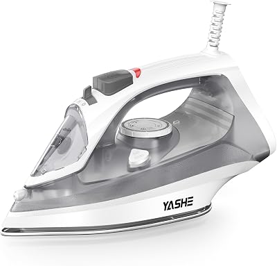 Fer à Repasser 2300 W avec Semelle Antiadhésive à Chauffage Rapide, Réservoir 300 ml, Débit de Vapeur Continu de 25 g/min, Fonction Pressing de 150 g/min, Autonettoyant, Anti-goutte