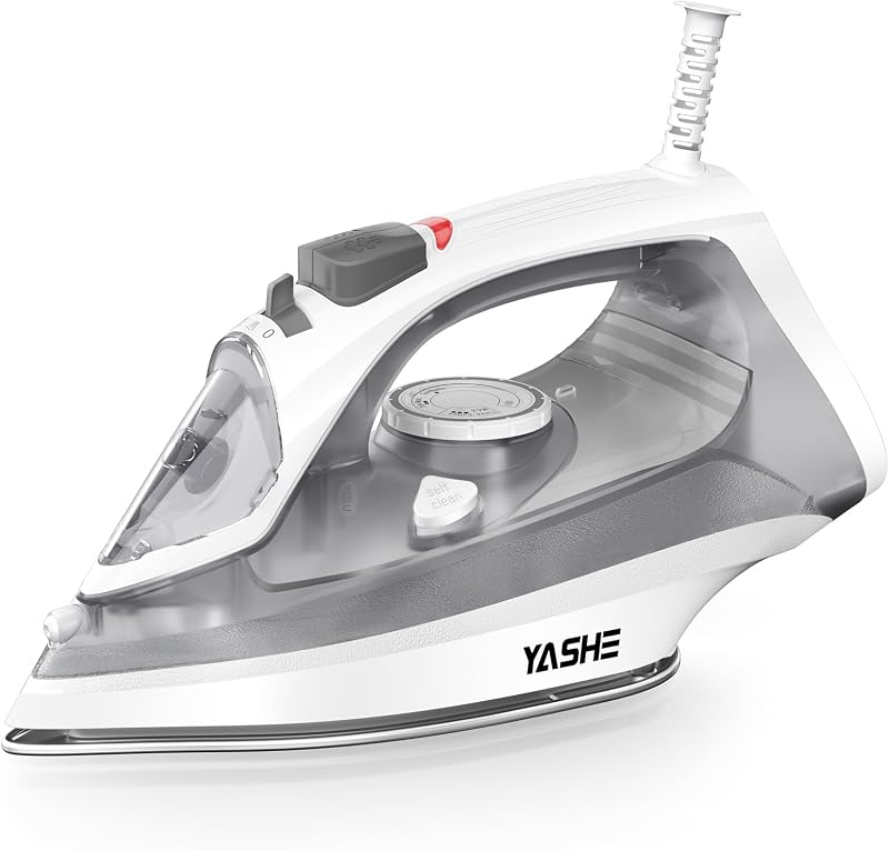 Fer à Repasser 2300 W avec Semelle Antiadhésive à Chauffage Rapide, Réservoir 300 ml, Débit de Vapeur Continu de 25 g/min, Fonction Pressing de 150 g/min, Autonettoyant, Anti-goutte
