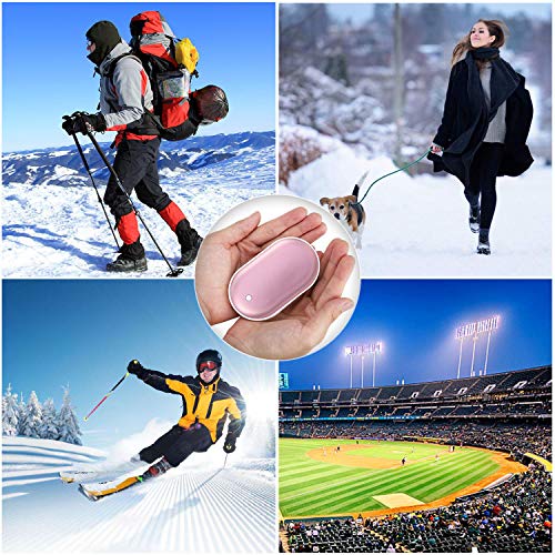 sherry Rechargeable Hand Warmers, 3 in 1 USB Hand Warmer 5200mAh USB Beverage Warmers Portable Heater Battery Hot Pocket Warmer Electric Handwarmers Pink