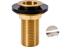 ANTRYS Drain Assembly For Drip Tray - 1/2" NPT Brass Auto Drip Tray Drain Kit for Bar Sinks & Standard Trays, Leak-Proof Conversion Kit with Washer & Locking Nut, Upgrade Trays to Self-Draining, 2"H x 1"D