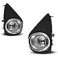 AUTOWIKI Fog light For 2015-2017 Toyota Yaris 2/4 Door Hatchback OE Style Clear Lens Bumper Driving Fog Light Lamp w/H11 12V 55W Bulb & Switch and Wiring Kit