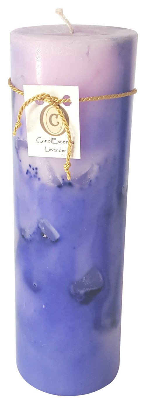 Handmade Scented Candle Long Burning Pillar Lavender