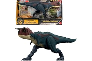 Mattel Jurassic World Dinosaur Action Figure, Running & Biting Carnotaurus with Roar Sounds, Charge N Chomp, Digital Play