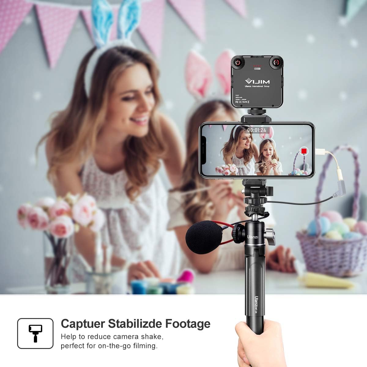 ULANZI U-Vlog Compact Camera Vlog Tripod Set, Mini Ball Head Hot Shoe Adapter w Cold Shoe Mic Light Stand Lightweight Handle Grip for Gopro/DJI Osmo Action/Pocket/Sony/Canon/Nikon DSLR Camera : Camera & Photo