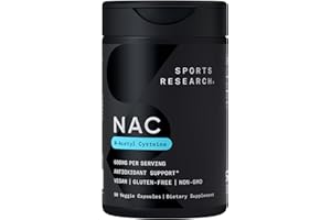 Sports Research N-Acetyl L-Cysteine (NAC) 600mg, 90 Veggie Capsules - Vegan, Non-GMO, Gluten Free. Lemon Aroma