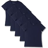 Pact Women's Organic Cotton Softspun Standard Fit Crew Neck T-Shirt, Pack of 5