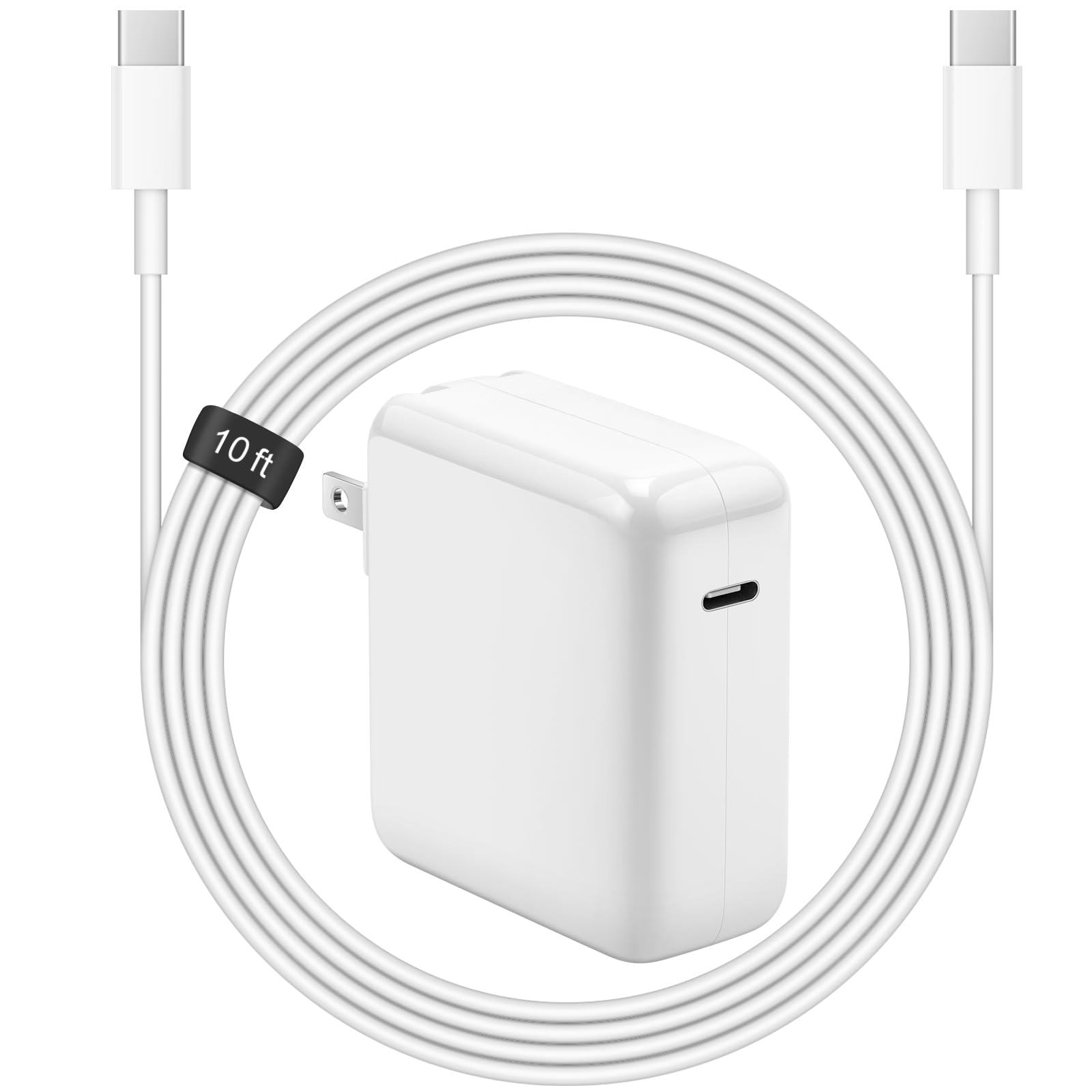 Photo 1 of 10FT Mac Book Pro Air Charger, [MFi Certified] 118W 96W 87W 61W USB C Fast Power Adapter with Long Type C Charging Cable, Compatible with MacBook Air Pro and All USB-C Devices