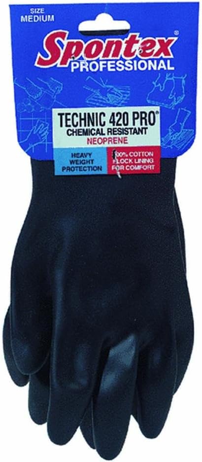 Lehigh Spontex 33545 Technic 420 Black Neoprene Glove (medium)