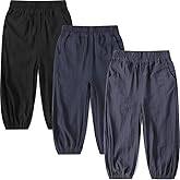 GFQLONG Baby Boys Girls Soft Summer Solid Color Hippie Harem Pants Elastic Waist Casual Trousers Cargo Long Bloomers