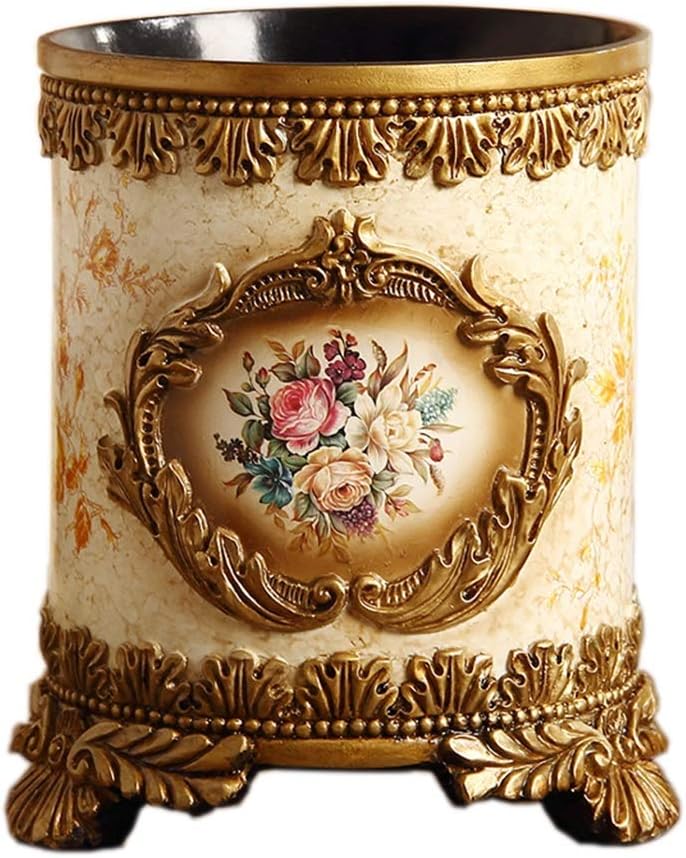 Mülleimer Hand gezeichnet Gravierte Trash Can, 6L / 1,5 Gallonen Retro