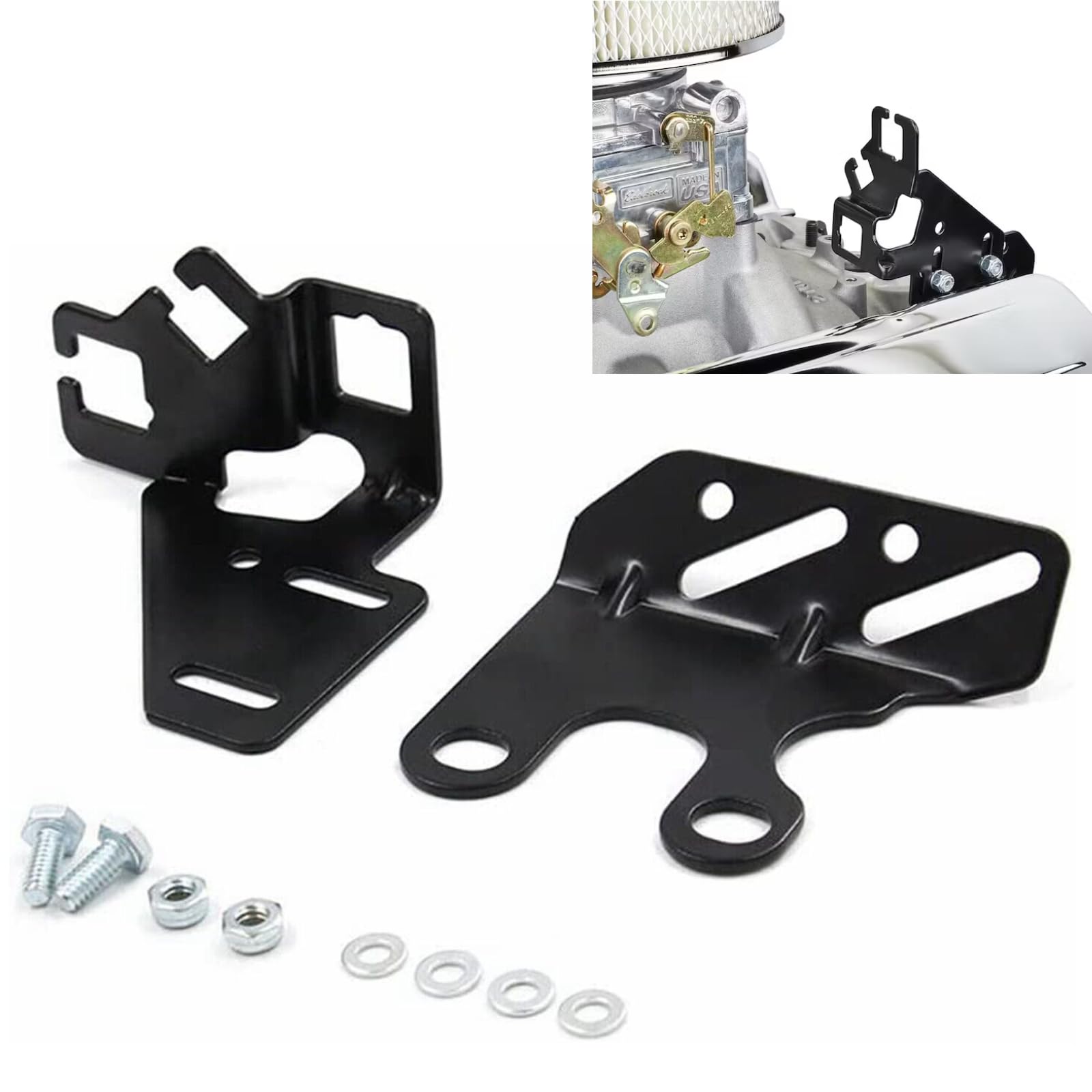 Photo 1 of Throttle Kickdown Transmission Cable Bracket for Chevrolet 265-400 SBC and 396-454 BBC 8031 (Black)