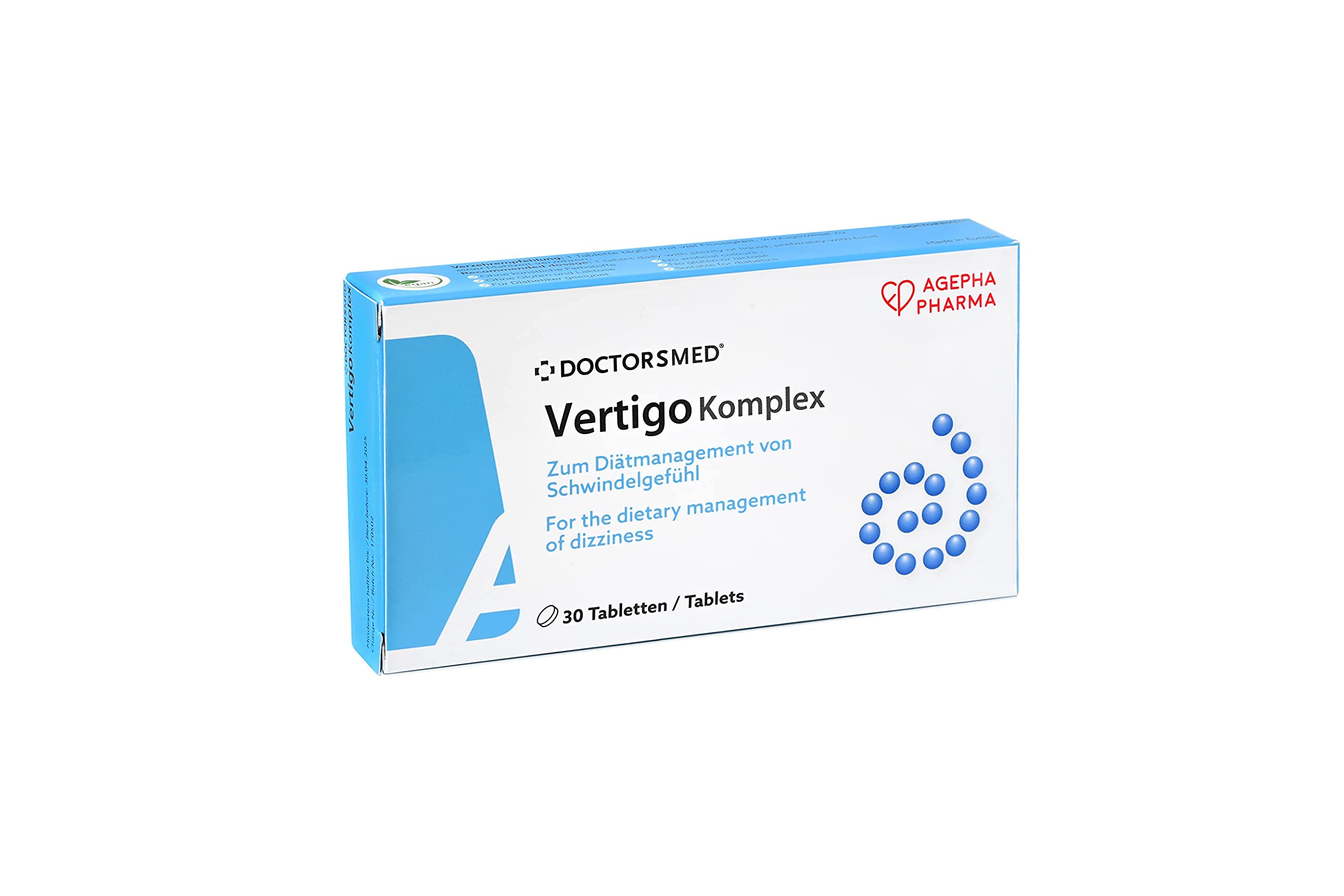 Vertigo Komplex - Natural Dizziness & Vertigo Tablets | Ginkgo Biloba & Ginger for Sea Sickness, Motion Sickness, Car Sickness, Travel Sickness & Morning Sickness | Nausea Relief for Adults | 30 Tabs