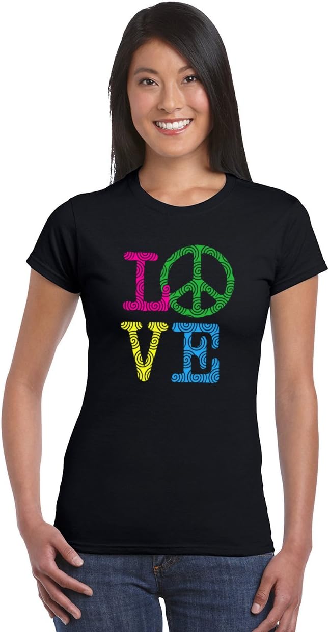 Theater Of Oneness Love Peace Sign Neon Puff Women's Shirts