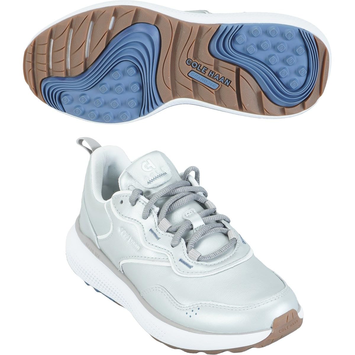 Cole Haan Women’s Zerogrand Fairway 2 Golf Sneakers, Metallic Silver/Frost Gray/Water Proof, 10-B US
