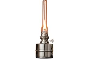 Kings County Tools Oil Lamp - 13” Extra-Bright Hurricane Lamp with Antique-Style Nickel Body and Glass Chimney - Decorative Kerosene Lantern with Adjustable Wick - Oil Lamps for Indoor Use