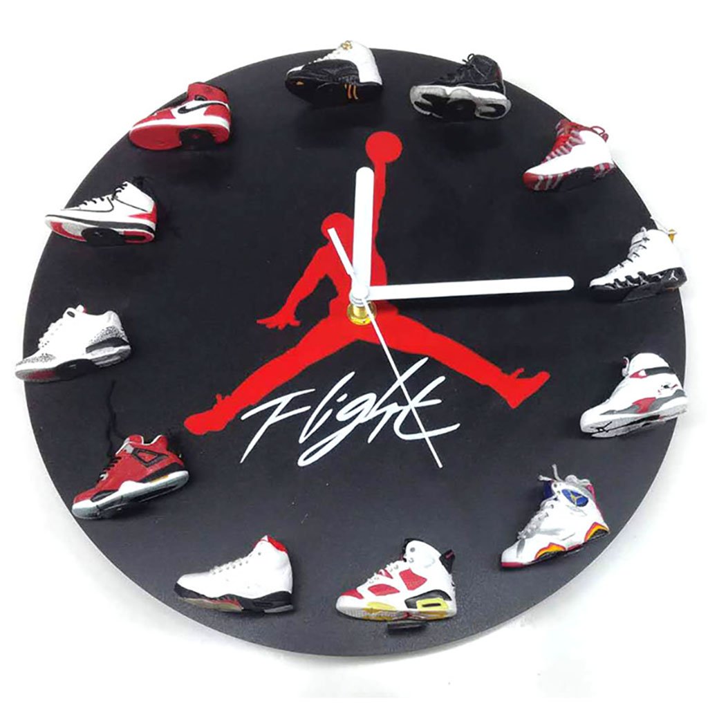 JLRQY Wall Clocks Sneaker 3D Mini Style Large Round Clock Personality Creativity Home Decoration,C