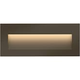 Hinkley Taper 1565BZ Wide Horizontal 12v Landscape Step Light, Aluminum, Low Voltage, Recessed Mount, Integrated LED, Safe for Wet Conditions, Bronze Finish with Etched Glass Lens