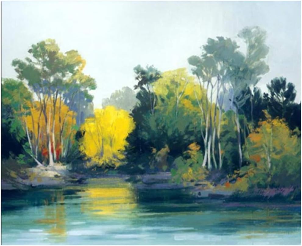 HANSHUIHONG Impresionista Estilo árboles y Lago Pintura al óleo