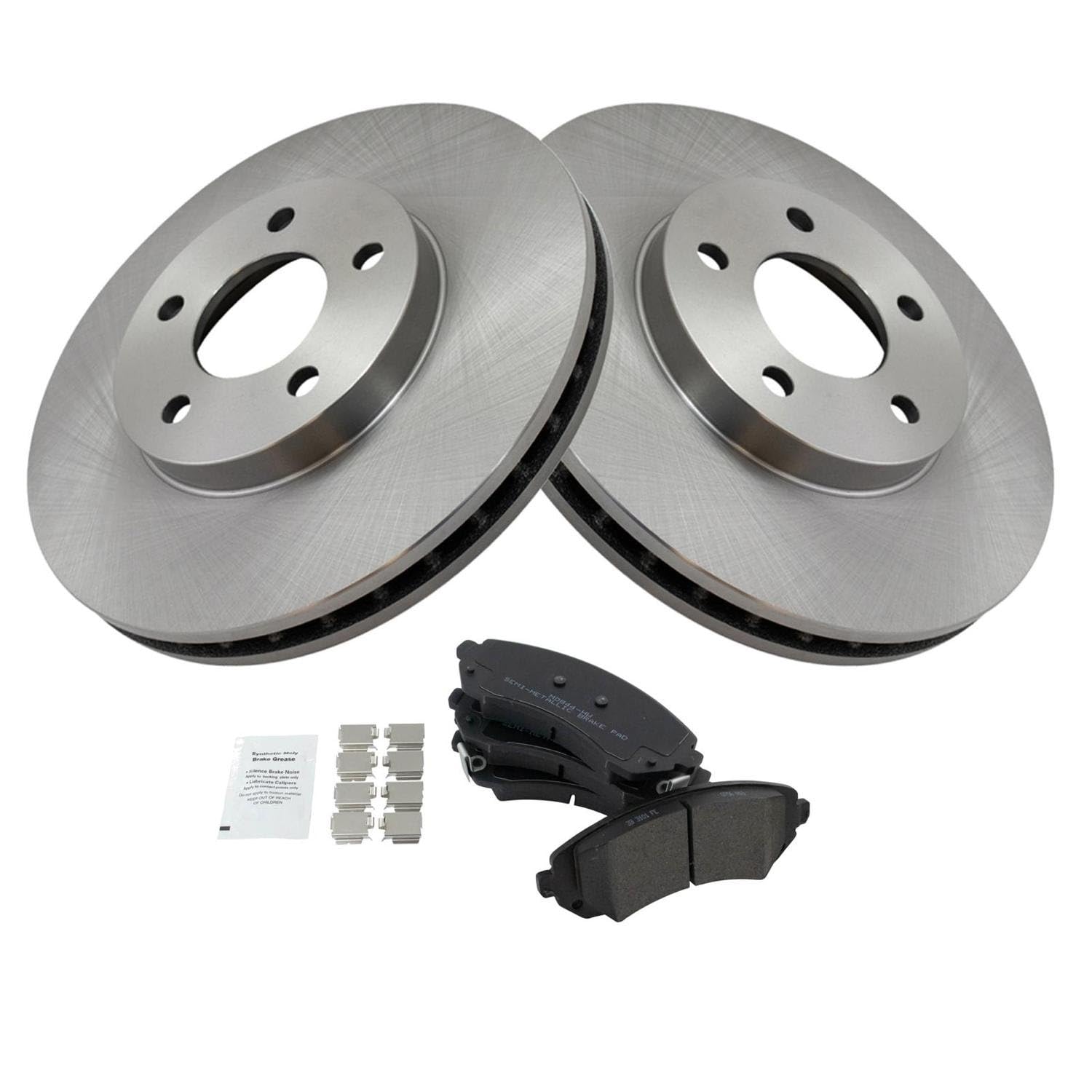 TRQ Front Brake Pad & Rotor Kit Brake Pads Brake Rotor Semi-Metallic Compatible with 2002-2006 Buick Rendezvous 2002-2004 Chevrolet Venture Oldsmobile Silhouette 2001-2005 Pontiac Aztek Montana