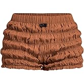 SOLY HUX Women's Ruffle Shorts Y2k Lace Lolita Bloomers Elastic Waist Frill Bottoms Micro Boyshorts