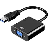 Mindorlen USB to VGA Adapter for Monitor MacBook, VGA to USB 3.0/2.0 Converter 1080P Multi-Display Video Cable for Laptop Desktop PC to Monitors, Projector, TV. (Not Support Chromebook)