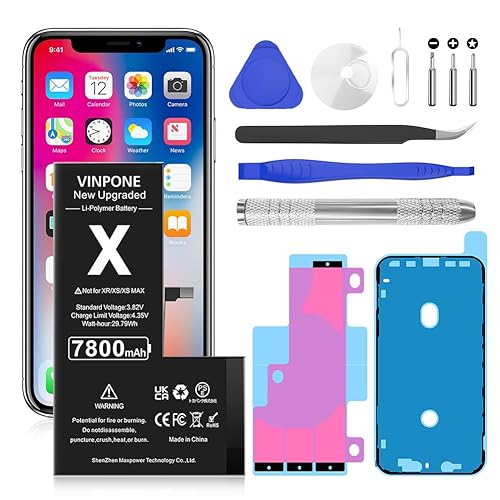 SHENMZ Battery for iPhone X,[Upgraded] 7800mAh Li-ion Replacement