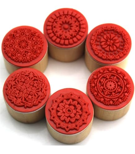 12 Tampons En Bois - 2.5x3cm - Motifs Fleurs Et Bénédictions - Pour Scrapbooking, Cartes DIY