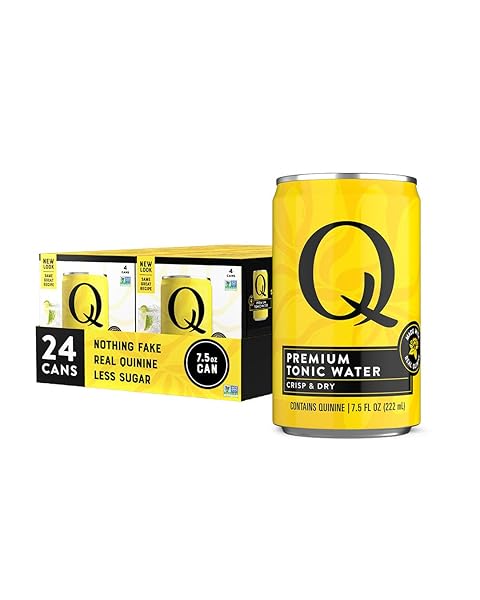 Q TONIC WATER WITH REAL QUININE & ORGANIC AGAVE – IDEAL FOR COCKTAILS & MOCKTAILS – MADE WITH REAL INGREDIENTS, PERFECTLY CARBONATED & LESS SWEET – 45 CALORIES PER CAN – 7.5 FL OZ (PACK OF 24)