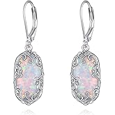 Filigree Gemstone Earrings for Women 925 Sterling Silver Filigree Dangle Drop Earrings Fine Gemstone Jewelry Birthday Christmas Gifts for Women Her Mom