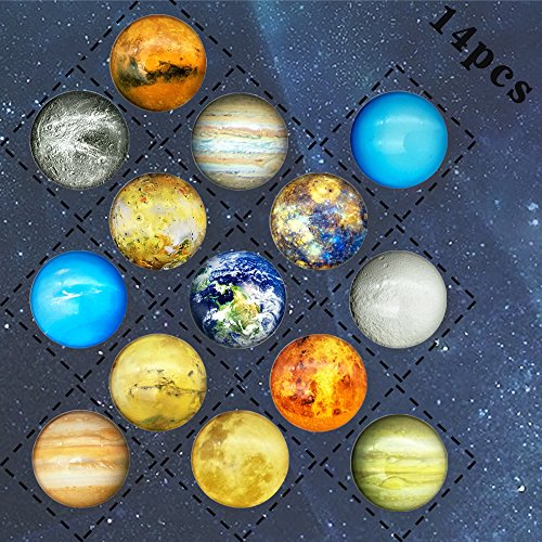 Ktdorns Planetary Fridge Magnets -14 Pack Refrigerator Magnets, Office Magnets, Calendar Magnet, Whiteboard Magnets,Perfect Decorative Magnet Set with Storage Box (Refrigerator Magnets)