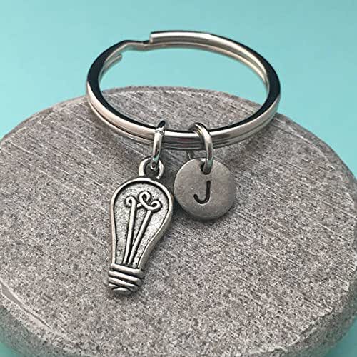 Light bulb keychain, light bulb charm, household keychain