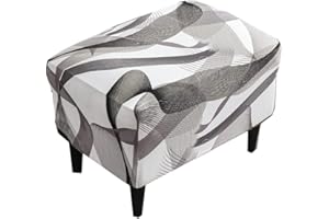 Eco-Ancheng Stretch Ottoman Cover Rectangular Storage Ottoman Slipcover Footrest Stool Covers Ottoman Slipcovers for Foot Sto