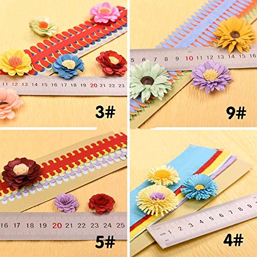 ODETOJOY Flower Quilling Paper Strips Craft Make Paper Flowers Kit for Scrapbooking-(40PCS, 8 Patterns) with Embossing Ball Stylus Tool (8 Pattern Flower)