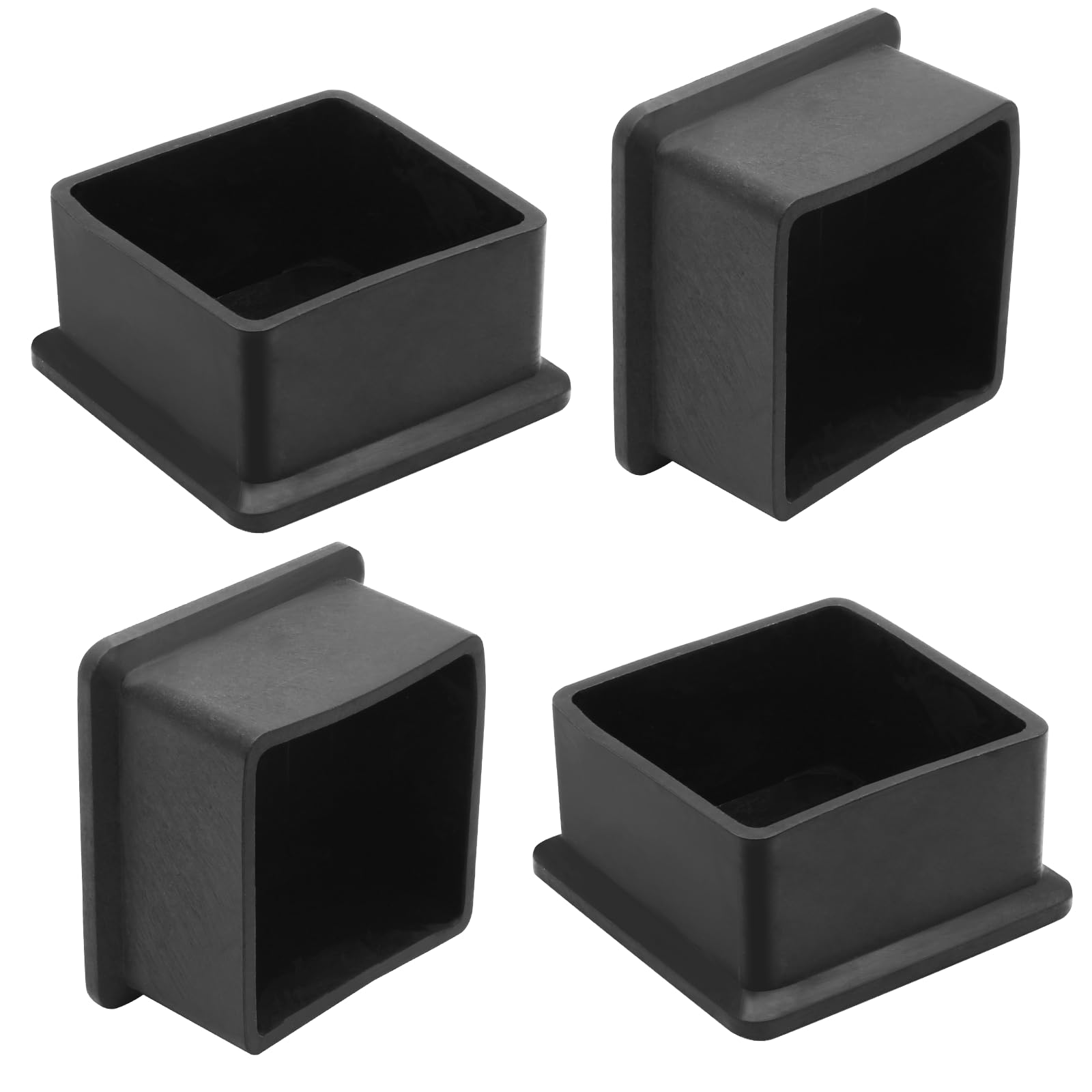 Photo 1 of Bonsicoky 4 Pcs Square PVC Furniture Leg Caps (2" x 2"), Vinyl Flexible Chair Leg Floor Protectors for Patio Indoor Chair Table Bed, 50mm x 50mm