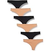 Amazon Essentials Women's Microfiber Underwear (Hipster & Thong, Available in Plus Size), Pack of 6