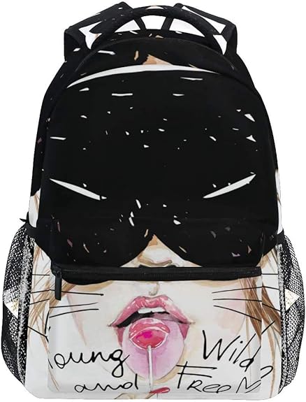 Amazon 子供用 セクシーな女性かわいい猫水彩イラスト キッズ リュック サック 女の子 男の子 幼稚園 かわいい 児童バッグ 軽量 おしゃれ お祝い プレゼント 通園 通学 男女兼用バッグパック N A レディース