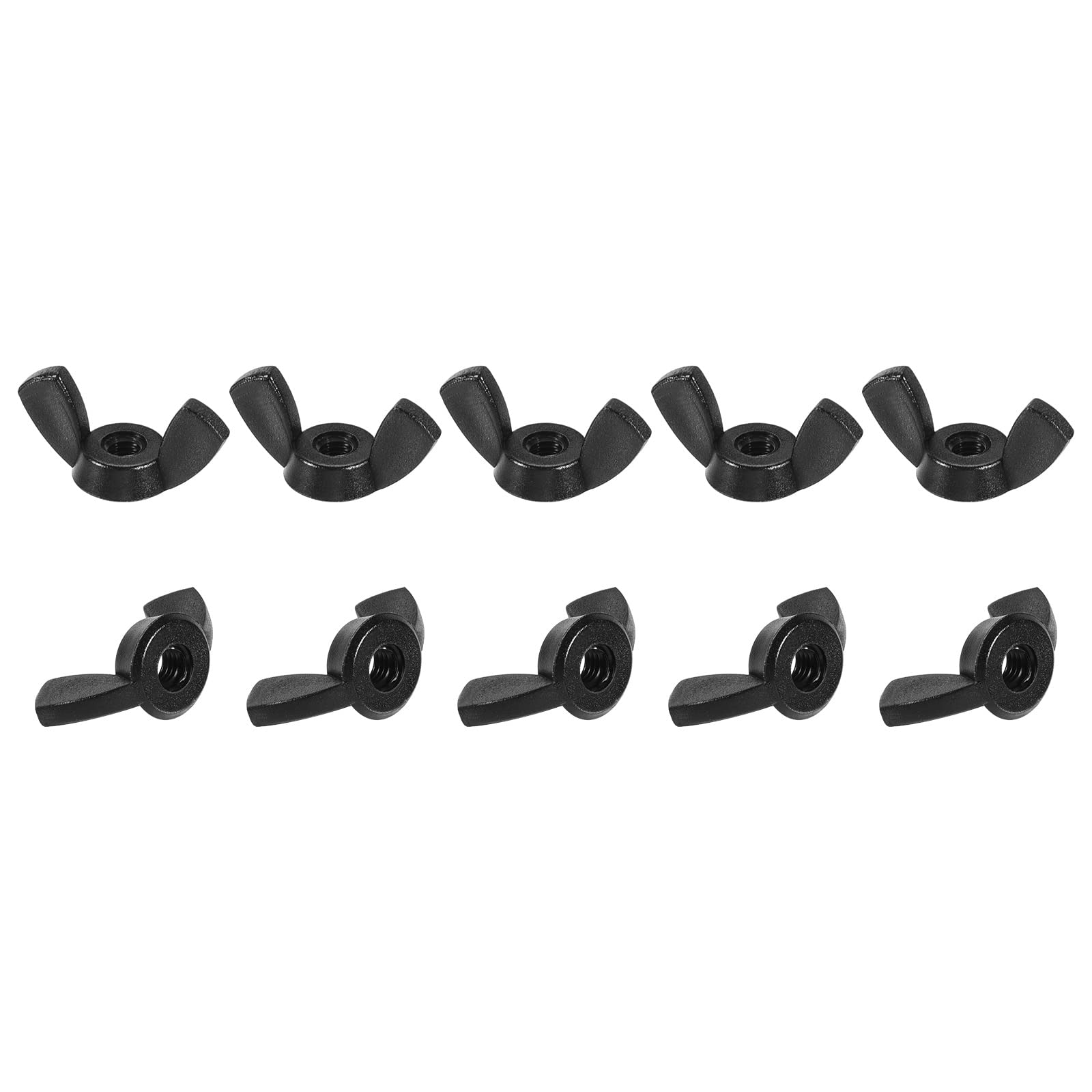 DTGN M3x0.5mm(DxP) Butterfly Wing Nuts - 25Pack - Good for Construction Industry - Nylon Butterfly Wing-Nut - Black