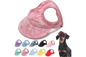 AUIEPET Outdoor Sun Protection Hood for Dogs, 2024 New Dog Hat Canvas Dog Sun Hat Dog Baseball Cap, Pet Dog Outdoor Sun Protection Visor Hat with Ear Holes and Adjustable Neck Strap (Cloud Powder, X-Large)