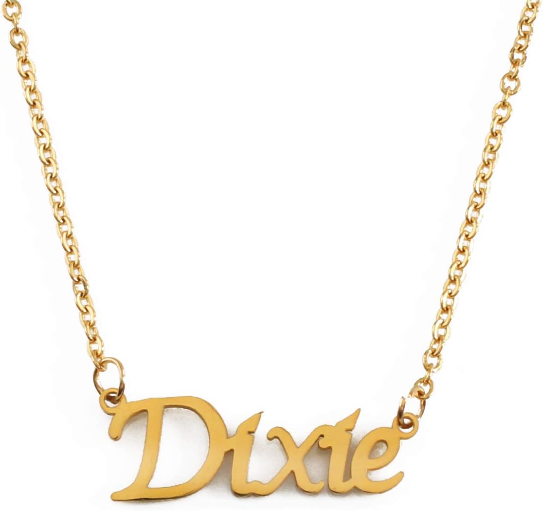 Kigu Dixie Personalized Name Necklace Adjustable Chain - 18ct Gold Plated Packaging
