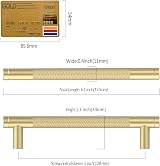 Amerdeco 10 Pack Gold Knurled Cabinet Pulls 128mm Center to Center AM003 view 6