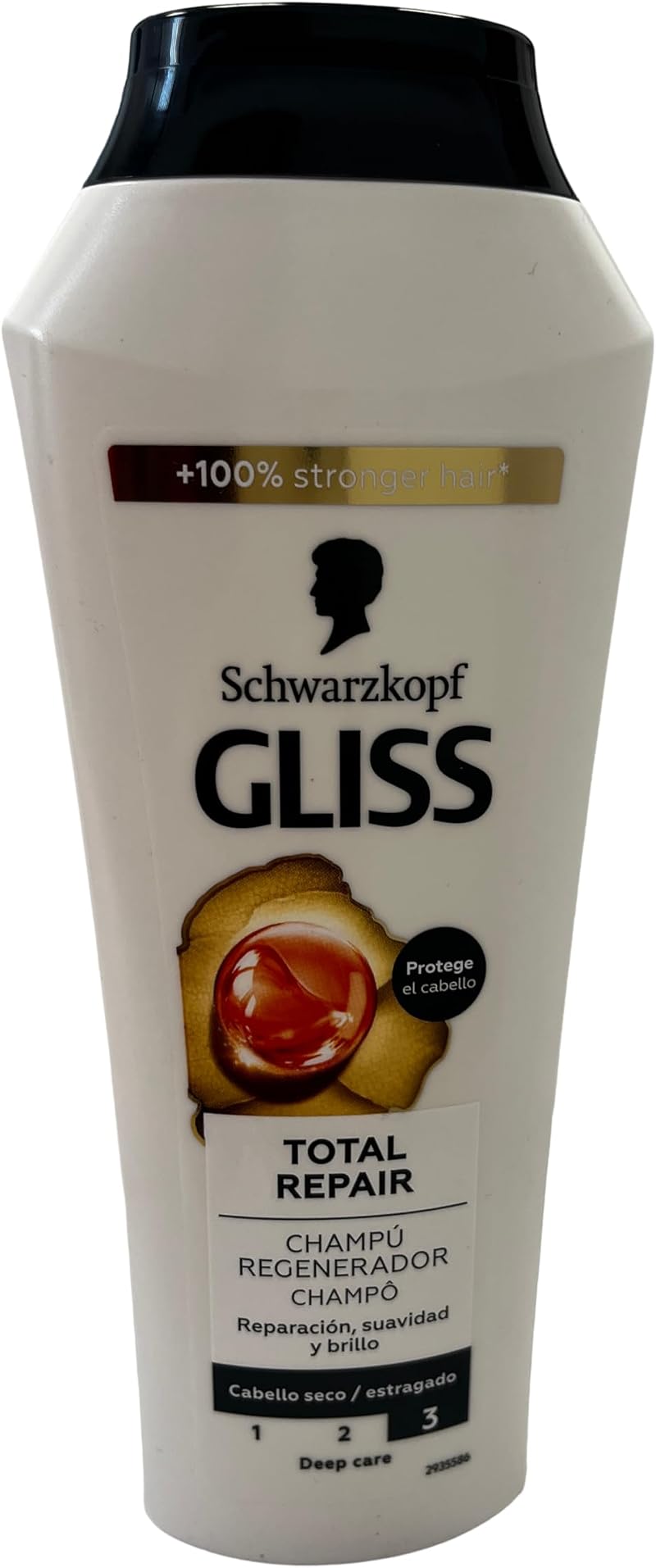 Schwarzkopf Gliss Total Repair Shampoo 250ml Pack of 3 Repairing Hair Care